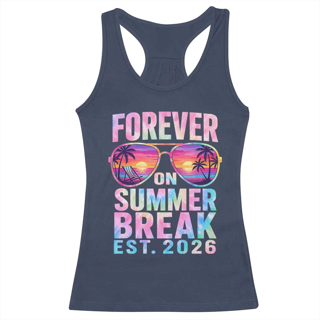 Retired Teacher Racerback Tank Top Forever On Summer Break Retirement 2026