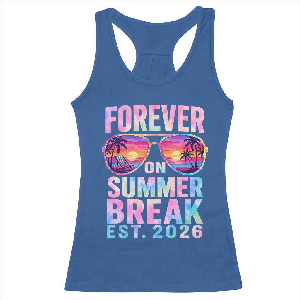 Retired Teacher Racerback Tank Top Forever On Summer Break Retirement 2026