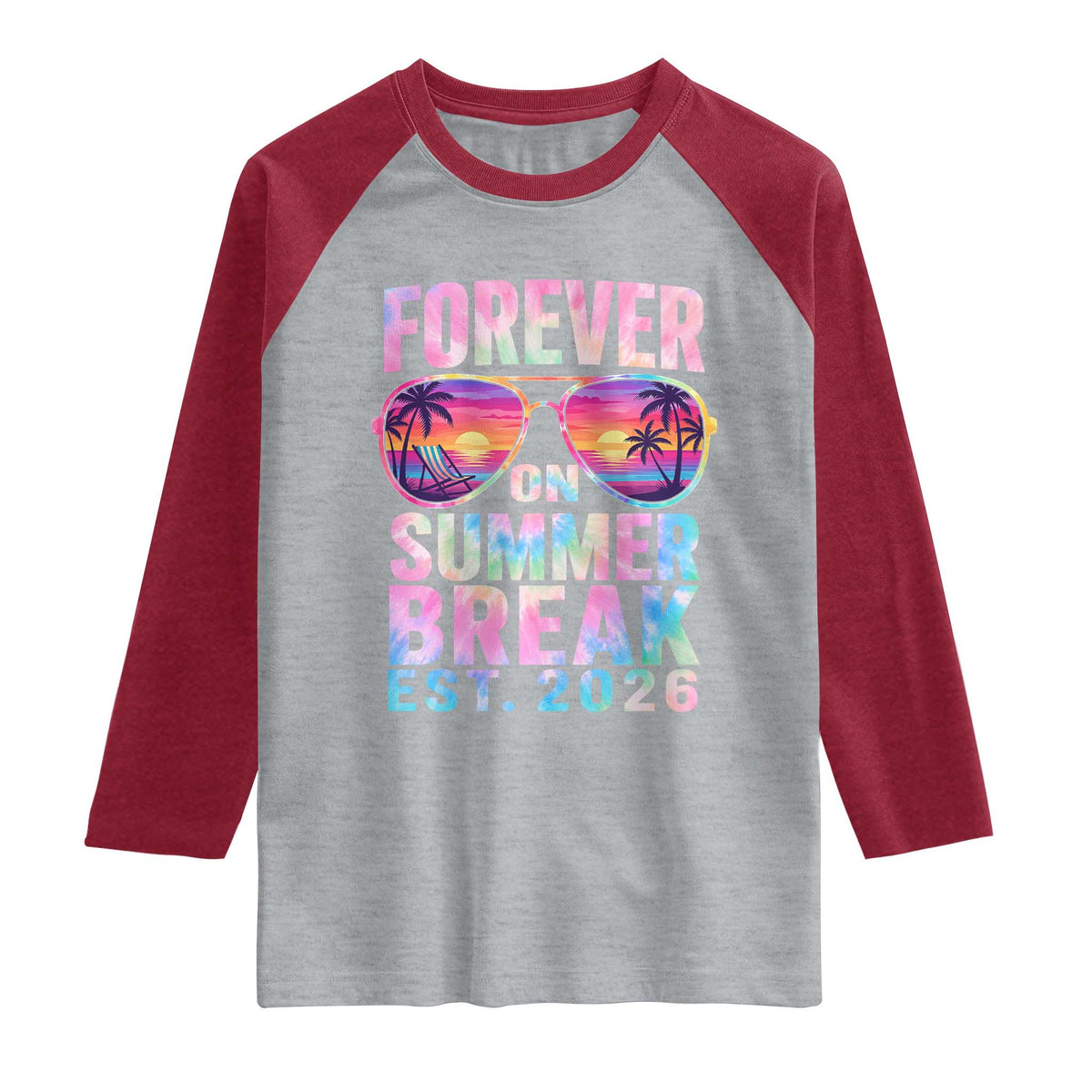 Retired Teacher Raglan Shirt Forever On Summer Break Retirement 2026