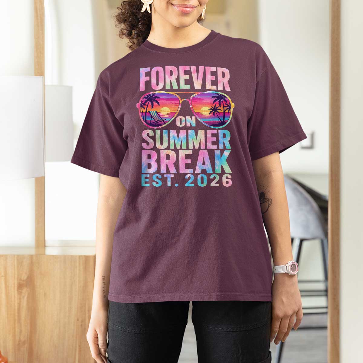 Retired Teacher T Shirt For Women Forever On Summer Break Retirement 2026