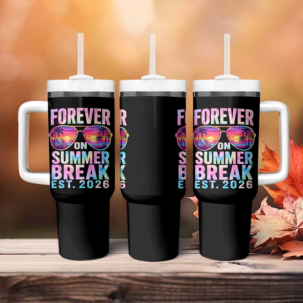 Retired Teacher Tumbler With Handle Forever On Summer Break Retirement 2026