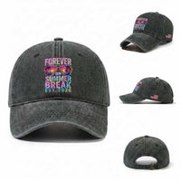 Retired Teacher Washed Cotton Baseball Cap Forever On Summer Break Retirement 2026