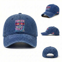 Retired Teacher Washed Cotton Baseball Cap Forever On Summer Break Retirement 2026