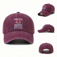 Retired Teacher Washed Cotton Baseball Cap Forever On Summer Break Retirement 2026