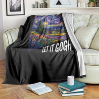 Let it Gogh Funny Vincent Van Gogh Starry Night Throw Blanket