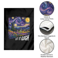 Let it Gogh Funny Vincent Van Gogh Starry Night Garden Flag