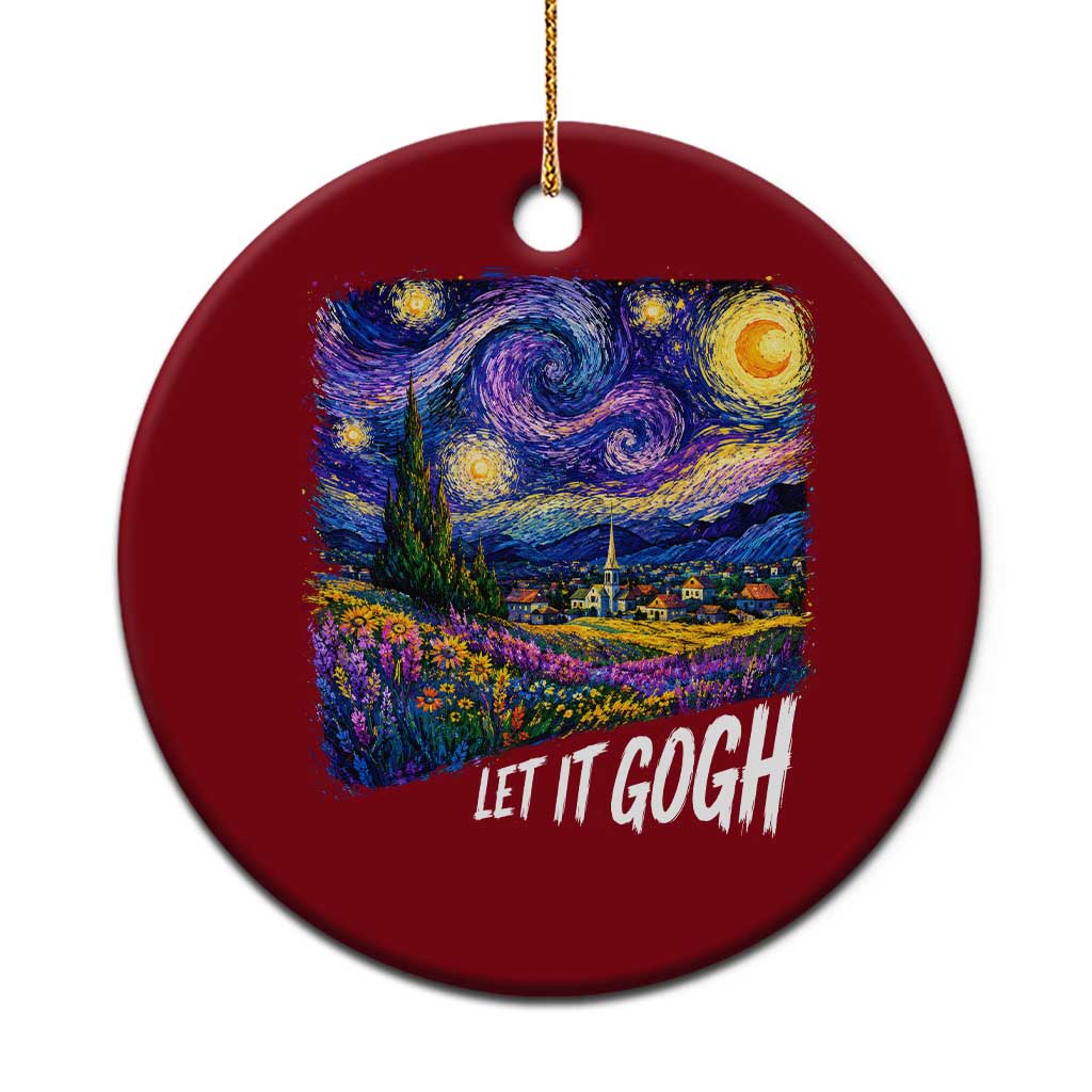 Let it Gogh Funny Vincent Van Gogh Starry Night Ceramic Ornament