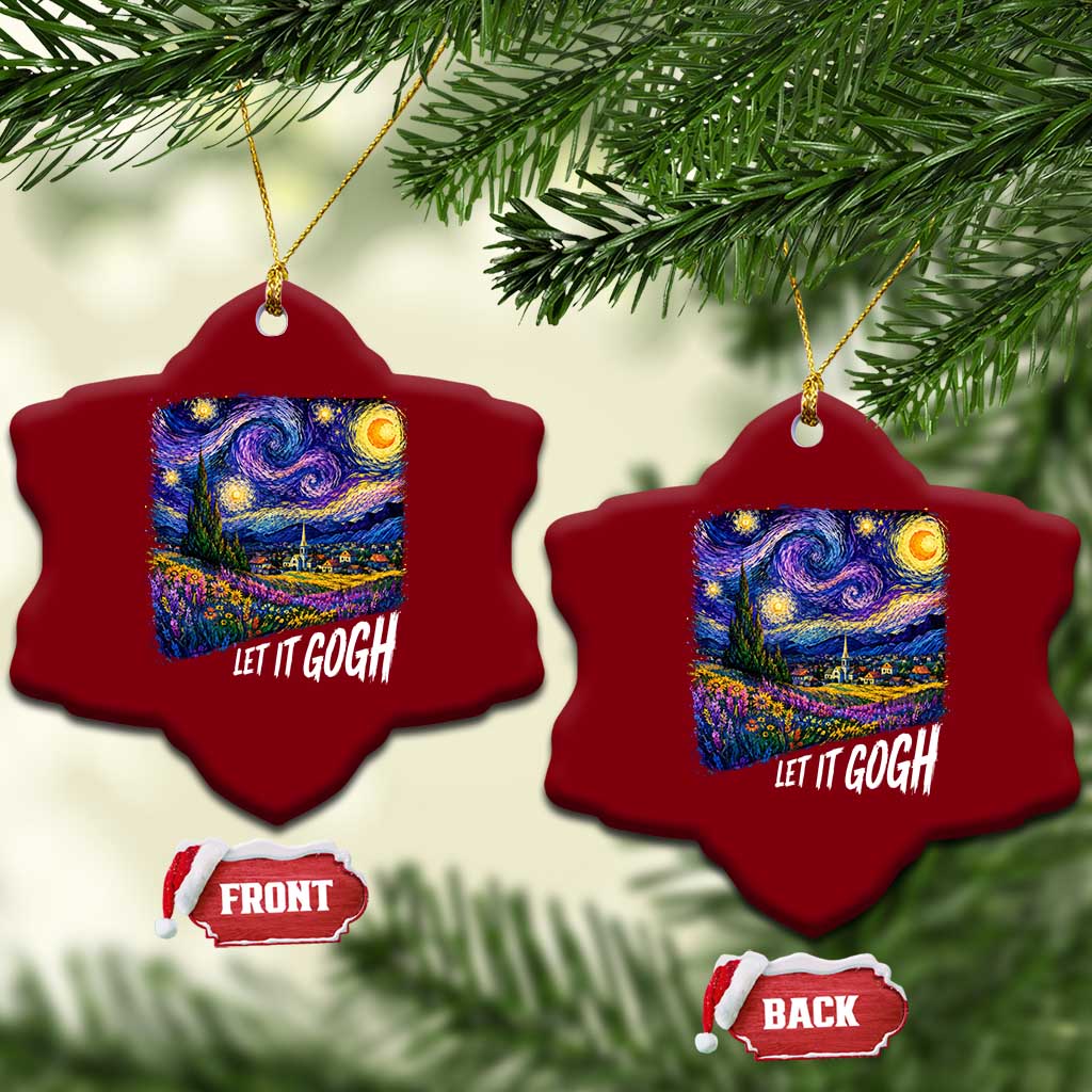 Let it Gogh Funny Vincent Van Gogh Starry Night Ceramic Ornament