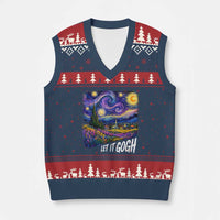 Let it Gogh Funny Vincent Van Gogh Starry Night V-Neck Knit Sweater Vest