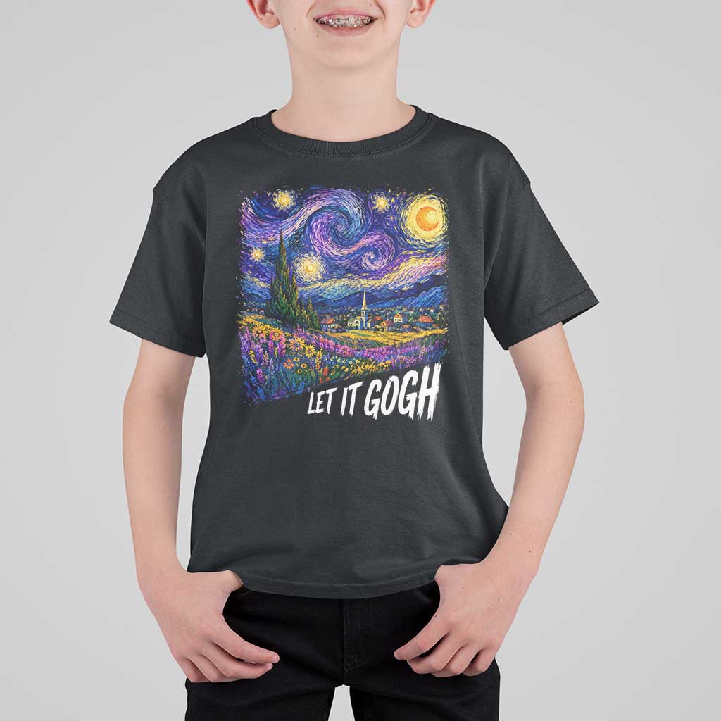 Let it Gogh Funny Vincent Van Gogh Starry Night T Shirt For Kid