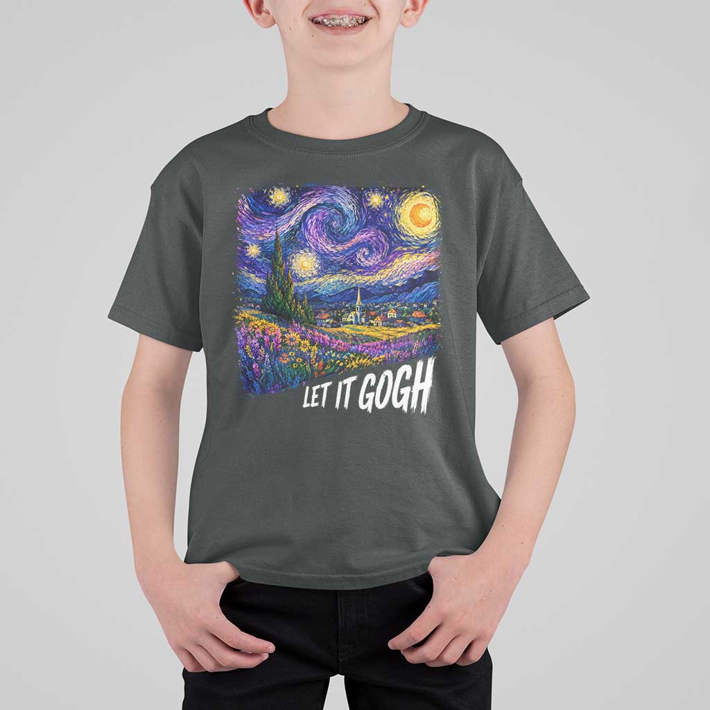 Let it Gogh Funny Vincent Van Gogh Starry Night T Shirt For Kid