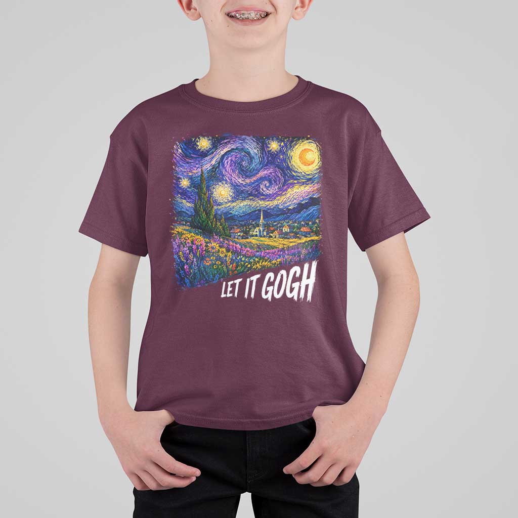 Let it Gogh Funny Vincent Van Gogh Starry Night T Shirt For Kid