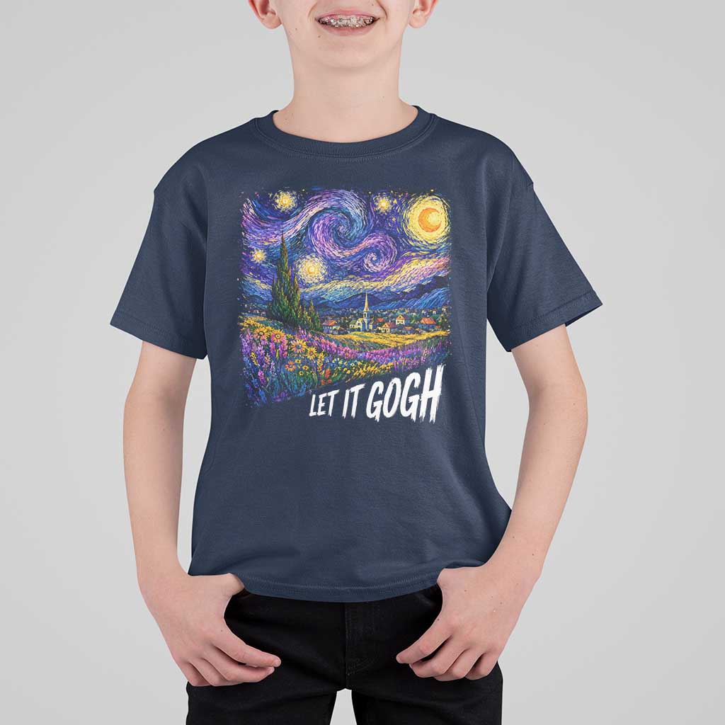 Let it Gogh Funny Vincent Van Gogh Starry Night T Shirt For Kid