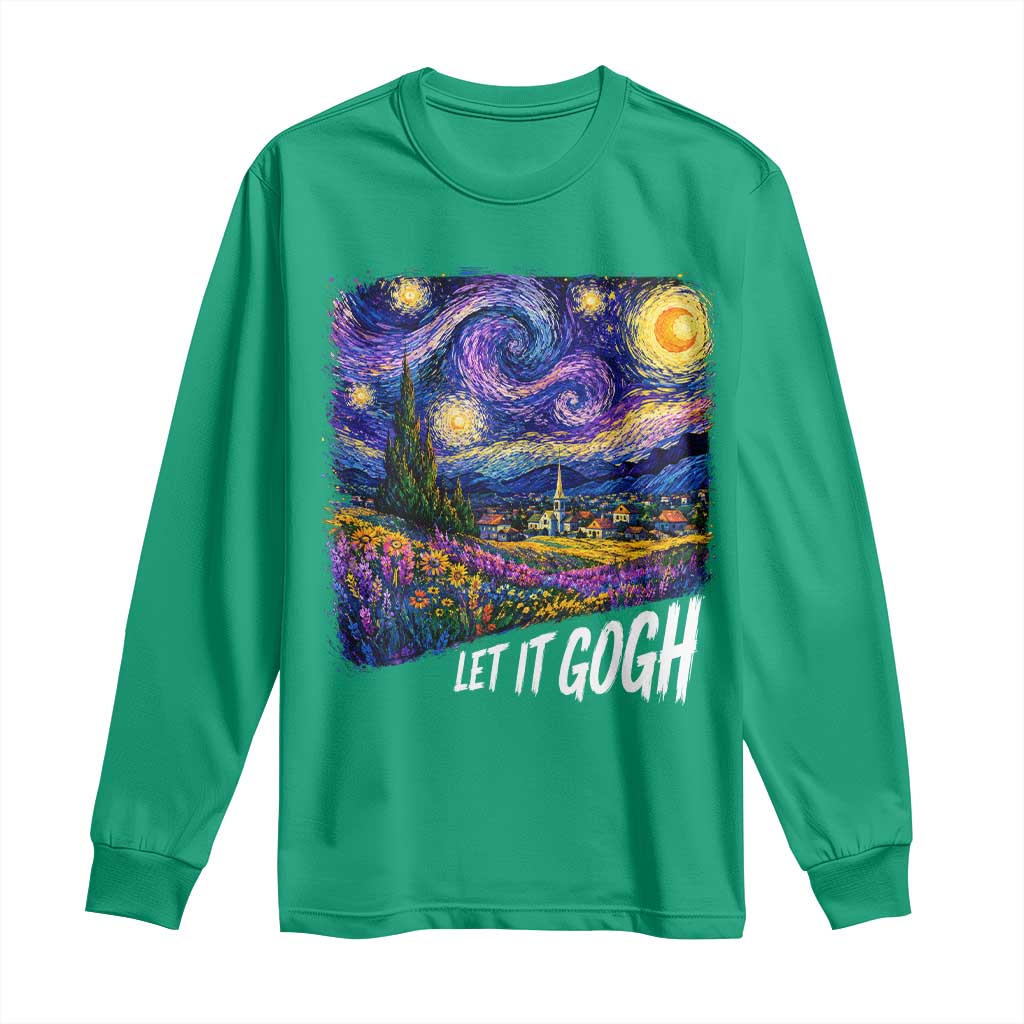 Let it Gogh Funny Vincent Van Gogh Starry Night Long Sleeve Shirt