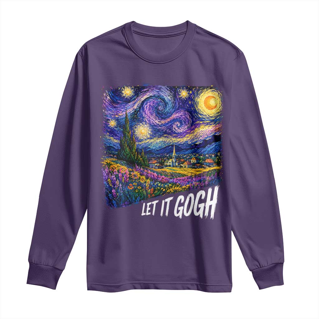 Let it Gogh Funny Vincent Van Gogh Starry Night Long Sleeve Shirt