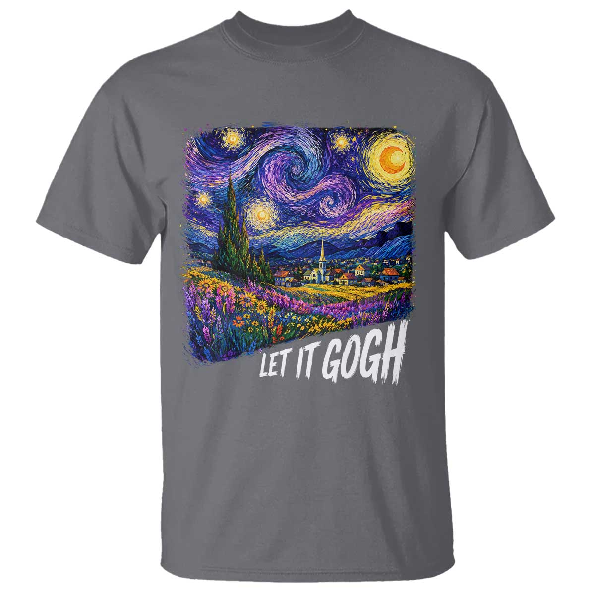 Let it Gogh Funny Vincent Van Gogh Starry Night T Shirt