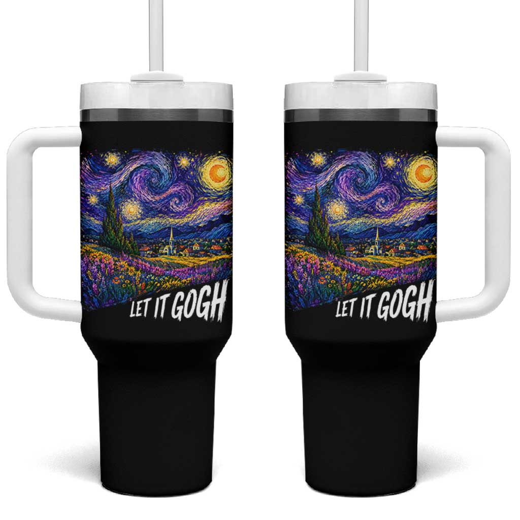 Let it Gogh Funny Vincent Van Gogh Starry Night Tumbler With Handle