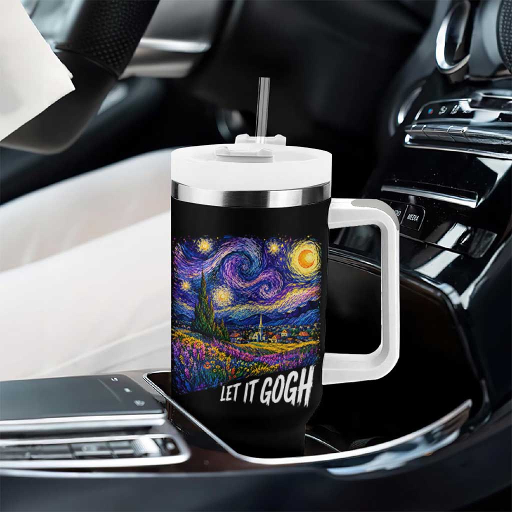 Let it Gogh Funny Vincent Van Gogh Starry Night Tumbler With Handle