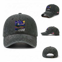 Let it Gogh Funny Vincent Van Gogh Starry Night Washed Cotton Baseball Cap