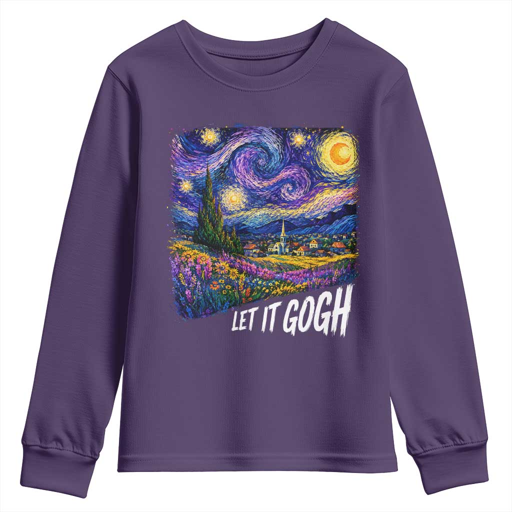 Let it Gogh Funny Vincent Van Gogh Starry Night Youth Sweatshirt