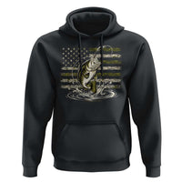 Vintage Bass Fishing Camouflage Hoodie Patriotic Largemouth Bass Angler Fishing Lovers Fisherman Camo US Flag