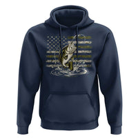 Vintage Bass Fishing Camouflage Hoodie Patriotic Largemouth Bass Angler Fishing Lovers Fisherman Camo US Flag