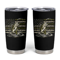 Vintage Bass Fishing Camouflage Tumbler Cup Patriotic Largemouth Bass Angler Fishing Lovers Fisherman Camo US Flag
