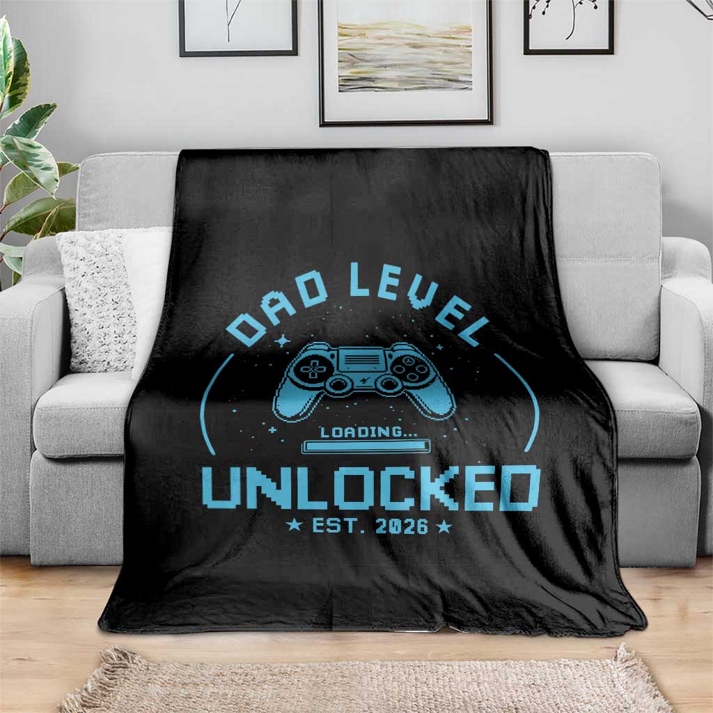 Promoted to Dad 2026 Throw Blanket New Dad Gifts for First Time Daddy Fathers Day