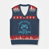 Promoted to Dad 2026 V-Neck Knit Sweater Vest New Dad Gifts for First Time Daddy Fathers Day