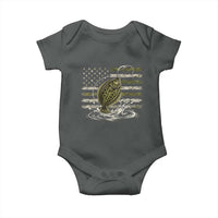 Flounder Fishing Camouflage American Flag Baby Onesie Patriotic Flatfish Angler Gift Saltwater Fishing Lovers