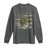 Flounder Fishing Camouflage American Flag Long Sleeve Shirt Patriotic Flatfish Angler Gift Saltwater Fishing Lovers