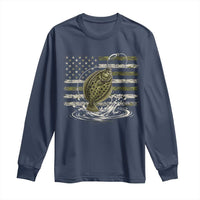 Flounder Fishing Camouflage American Flag Long Sleeve Shirt Patriotic Flatfish Angler Gift Saltwater Fishing Lovers