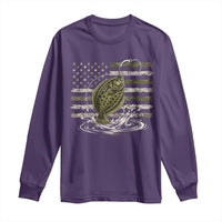 Flounder Fishing Camouflage American Flag Long Sleeve Shirt Patriotic Flatfish Angler Gift Saltwater Fishing Lovers