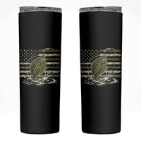 Flounder Fishing Camouflage American Flag Skinny Tumbler Patriotic Flatfish Angler Gift Saltwater Fishing Lovers