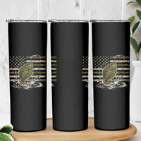 Flounder Fishing Camouflage American Flag Skinny Tumbler Patriotic Flatfish Angler Gift Saltwater Fishing Lovers