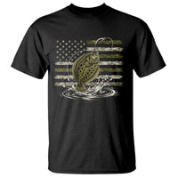 Flounder Fishing Camouflage American Flag T Shirt Patriotic Flatfish Angler Gift Saltwater Fishing Lovers