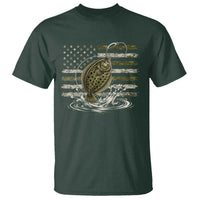 Flounder Fishing Camouflage American Flag T Shirt Patriotic Flatfish Angler Gift Saltwater Fishing Lovers