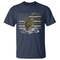 Flounder Fishing Camouflage American Flag T Shirt Patriotic Flatfish Angler Gift Saltwater Fishing Lovers