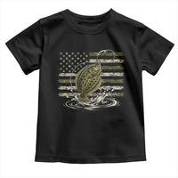 Flounder Fishing Camouflage American Flag Toddler T Shirt Patriotic Flatfish Angler Gift Saltwater Fishing Lovers