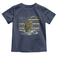 Flounder Fishing Camouflage American Flag Toddler T Shirt Patriotic Flatfish Angler Gift Saltwater Fishing Lovers