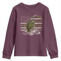 Flounder Fishing Camouflage American Flag Youth Sweatshirt Patriotic Flatfish Angler Gift Saltwater Fishing Lovers