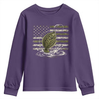 Flounder Fishing Camouflage American Flag Youth Sweatshirt Patriotic Flatfish Angler Gift Saltwater Fishing Lovers