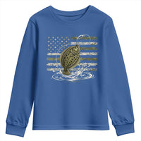 Flounder Fishing Camouflage American Flag Youth Sweatshirt Patriotic Flatfish Angler Gift Saltwater Fishing Lovers