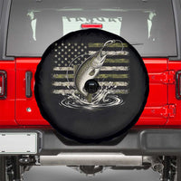Camouflage American Flag Trout Fishing Spare Tire Cover Patriotic Saltwater Angler Gift Sea Fishing Lovers