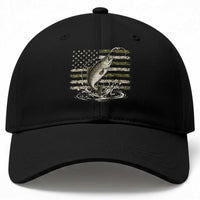 Camouflage American Flag Trout Fishing Baseball Cap Patriotic Saltwater Angler Gift Sea Fishing Lovers