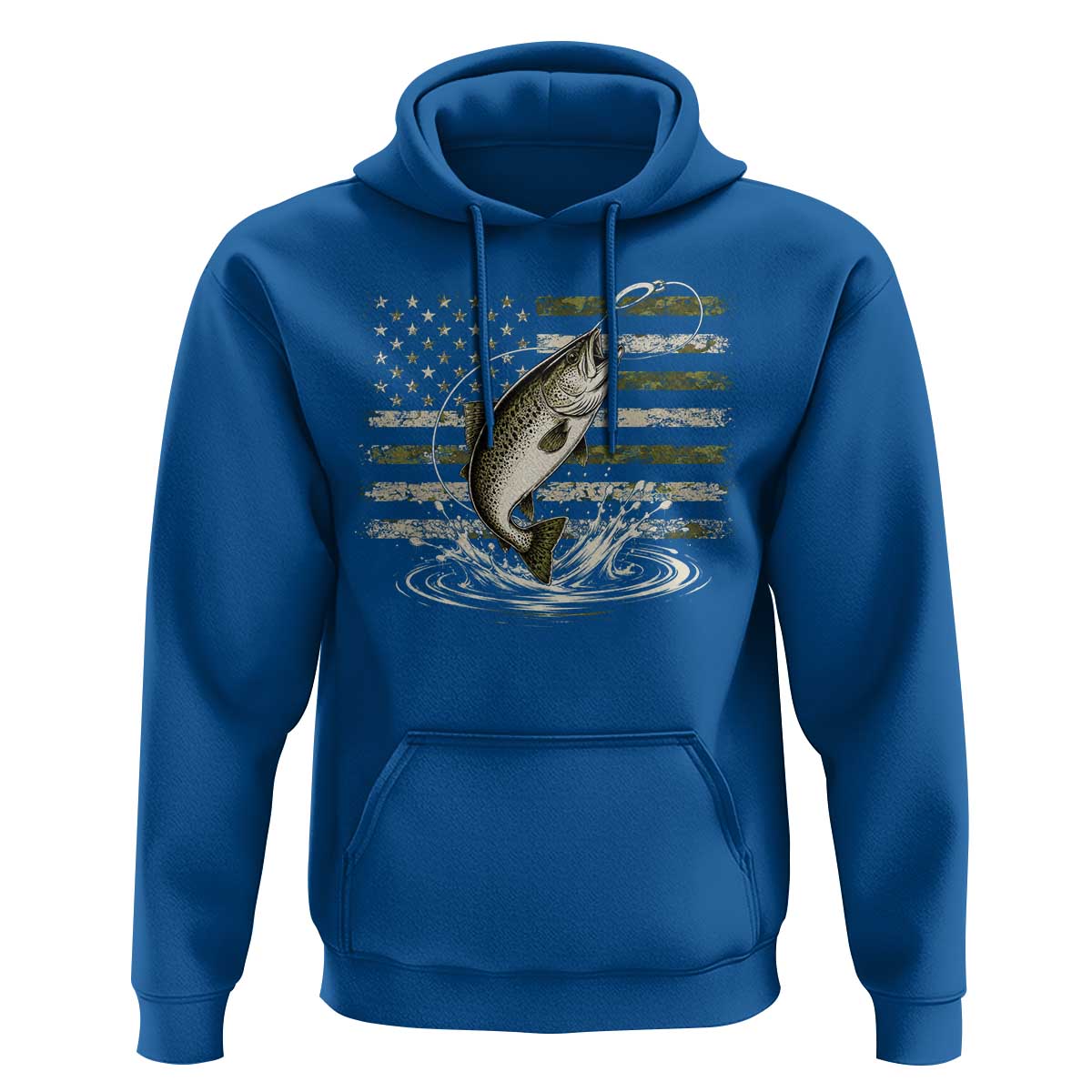Camouflage American Flag Trout Fishing Hoodie Patriotic Saltwater Angler Gift Sea Fishing Lovers