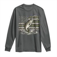Camouflage American Flag Trout Fishing Long Sleeve Shirt Patriotic Saltwater Angler Gift Sea Fishing Lovers