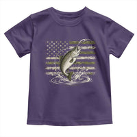 Camouflage American Flag Trout Fishing Toddler T Shirt Patriotic Saltwater Angler Gift Sea Fishing Lovers