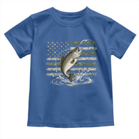 Camouflage American Flag Trout Fishing Toddler T Shirt Patriotic Saltwater Angler Gift Sea Fishing Lovers