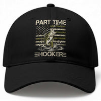 Part Time Hooker Baseball Cap Retro Funny Fishing Camouflage Camo US Flag